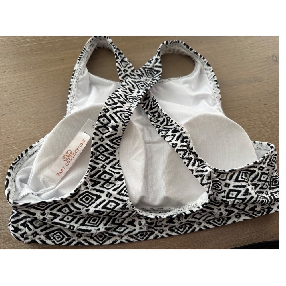 Tart Collections Swimsuit Bikini Set Black & White Geometric Print NEW S